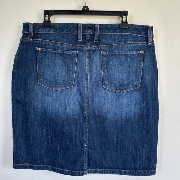 LL Bean Favorite Fit Denim Short Skirt Straight Cotton Blend Womens Sz 16 - Picture 5 of 11